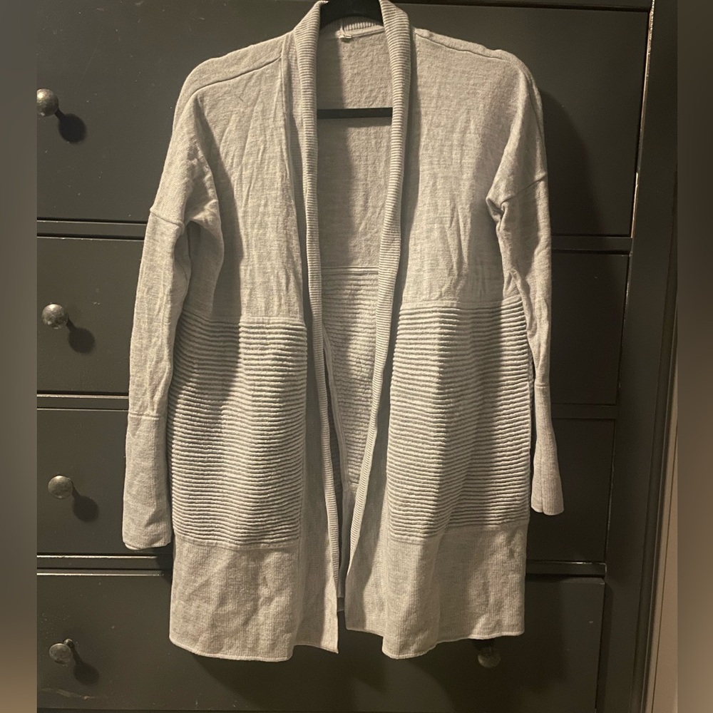 Lululemon Gray Open Front Cardigan